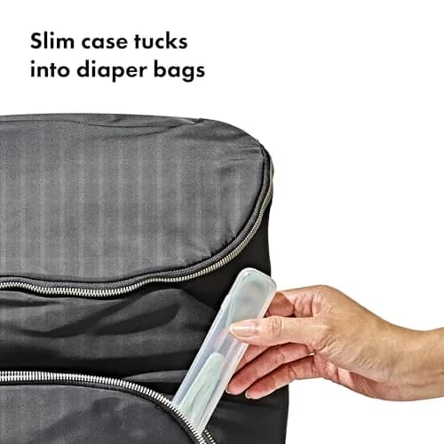 OXO Tot On-The-Go Feeding Spoon - Opal | Soft Silicone Baby Utensil with Travel Case thumbnail 7