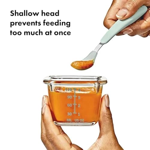 OXO Tot On-The-Go Feeding Spoon - Opal | Soft Silicone Baby Utensil with Travel Case thumbnail 2