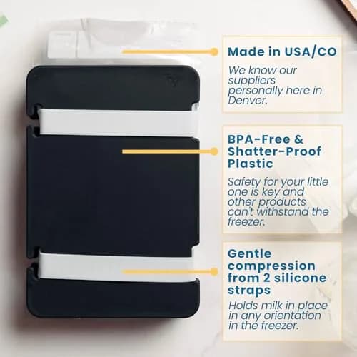 MilkWorx Freeze It Flat Breastmilk Freezer Organizer Black | Patented Flattener Doubles Freezer Storage thumbnail 5