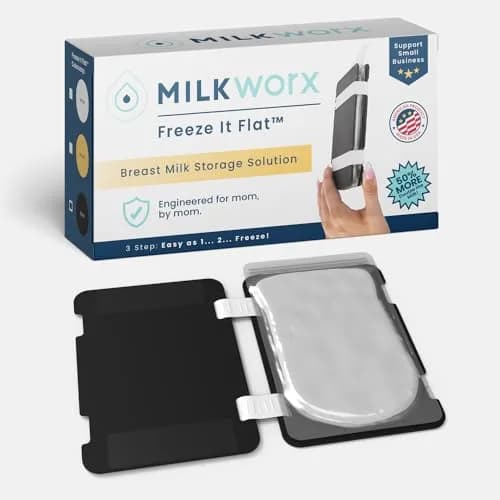 MilkWorx Freeze It Flat Breastmilk Freezer Organizer Black | Patented Flattener Doubles Freezer Storage thumbnail 1