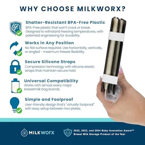 MilkWorx Freeze It Flat Breastmilk Freezer Organizer Black | Patented Flattener Doubles Freezer Storage thumbnail 3
