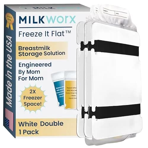 MilkWorx Freeze It Flat Breastmilk Freezer Organizer White 16.2 cm (6.38 in) | Patented USA-Made Design for Double Freezer Space thumbnail 1