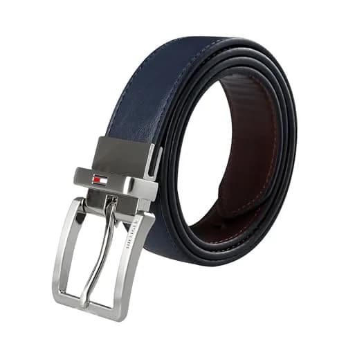 Tommy Hilfiger Men's 32MM Basic Dress Reversible Belt - Dark Brown/Black thumbnail 1