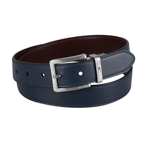 Tommy Hilfiger Men's 32MM Basic Dress Reversible Belt - Dark Brown/Black thumbnail 2