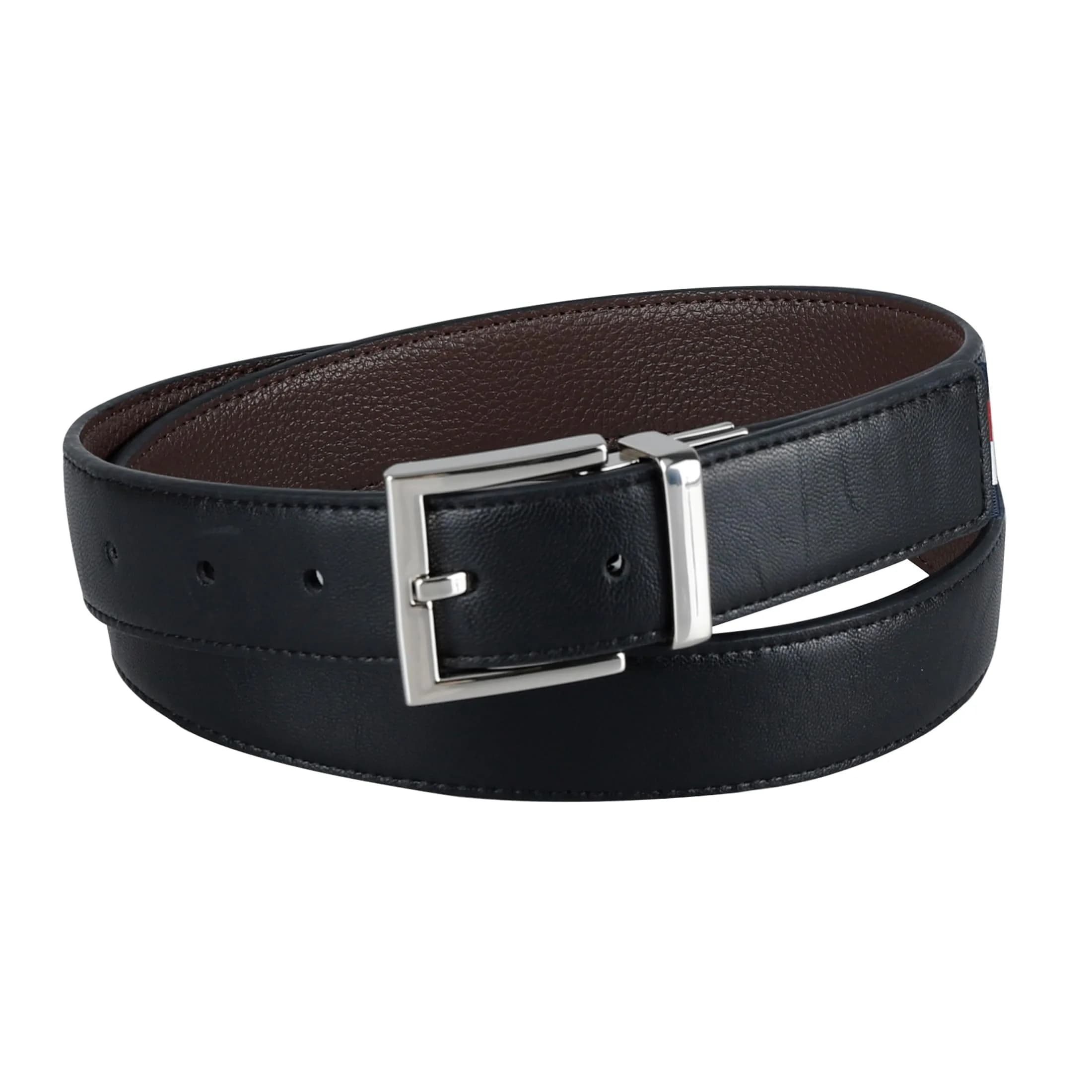 Tommy Hilfiger Men's 32mm Stretch Reversible Belt, Dark Brown/Black, 1.25-inch Width thumbnail 3
