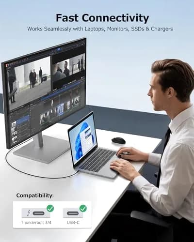 Cable Matters 40Gbps USB4 Cable, Thunderbolt 4/5 Compatible, 2m (6.6ft) | High-Speed Data Transfer & 8K Video thumbnail 7