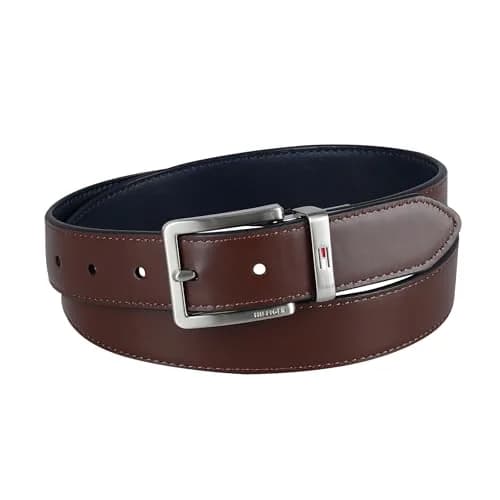 Tommy Hilfiger Men's 32mm Basic Dress Reversible Belt, Dark Brown/Black thumbnail 3