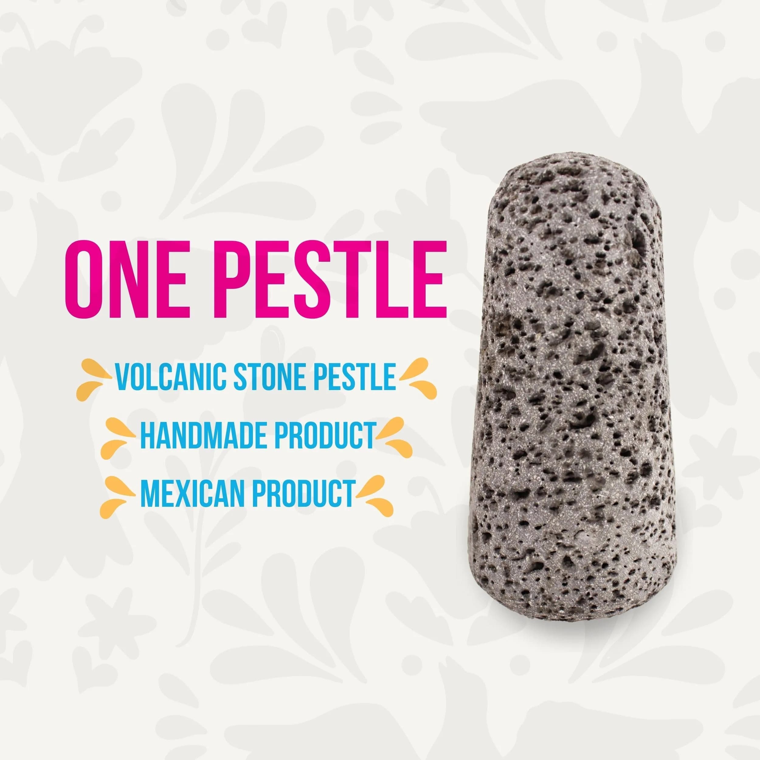 Cuitáxi Lava Rock Pestle | Traditional Mexican Molcajete Tejolote Single Head, 0.345 kg (0.76 lb) - view 2