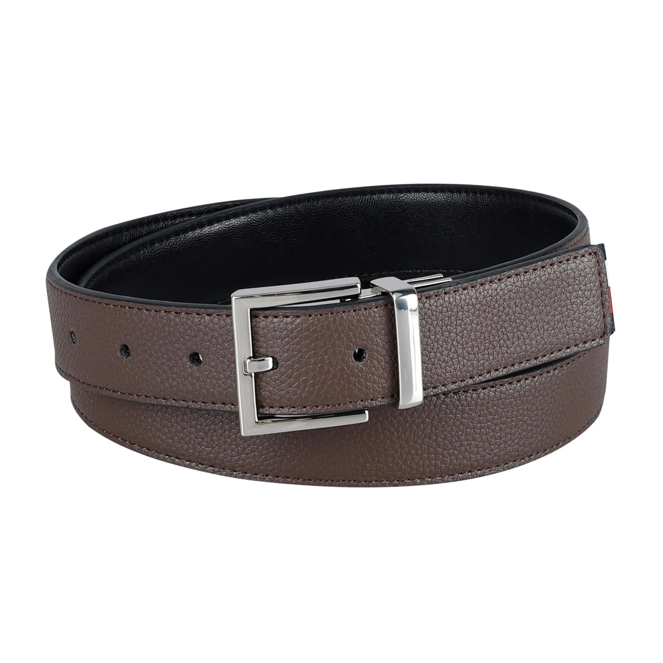 Tommy Hilfiger Men's 32mm Stretch Reversible Belt - Dark Brown/Black thumbnail 2