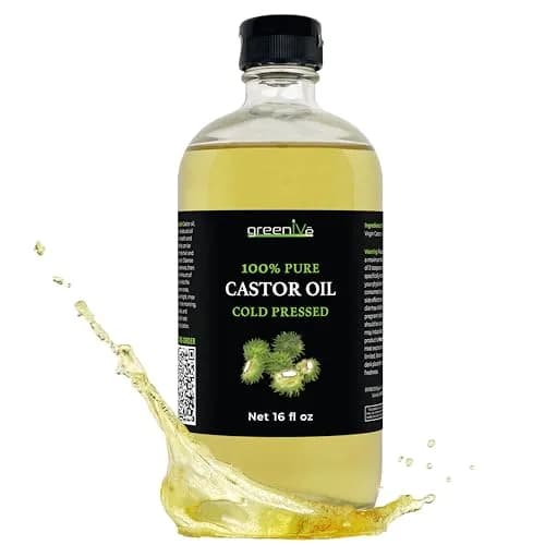 GreenIVe 100% Pure Cold Pressed Castor Oil 473ml (16 Fl Oz) | For Hair Growth & Skin Hydration thumbnail 1