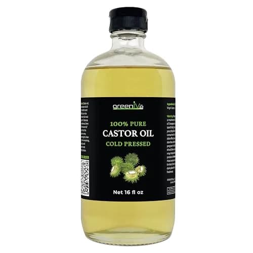 GreenIVe 100% Pure Cold Pressed Castor Oil 473ml (16 Fl Oz) | For Hair Growth & Skin Hydration thumbnail 2