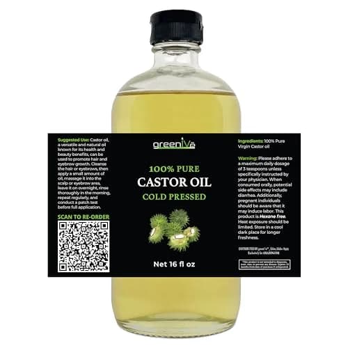 GreenIVe 100% Pure Cold Pressed Castor Oil 473ml (16 Fl Oz) | For Hair Growth & Skin Hydration thumbnail 3