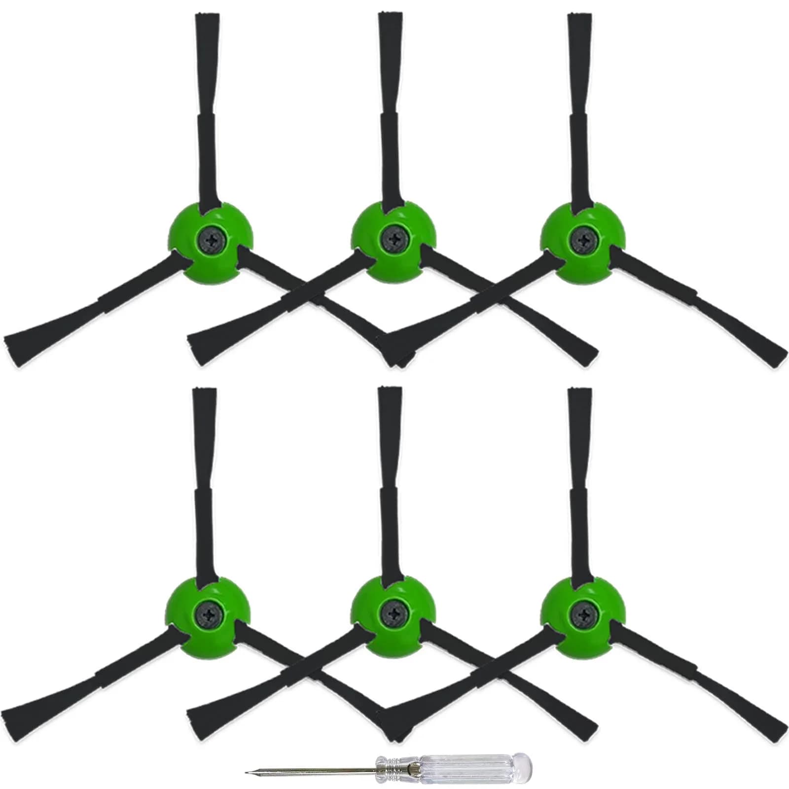 Soniicmomo 6 Pack Replacement Side Brushes for iRobot Roomba i, j, e Series | Green