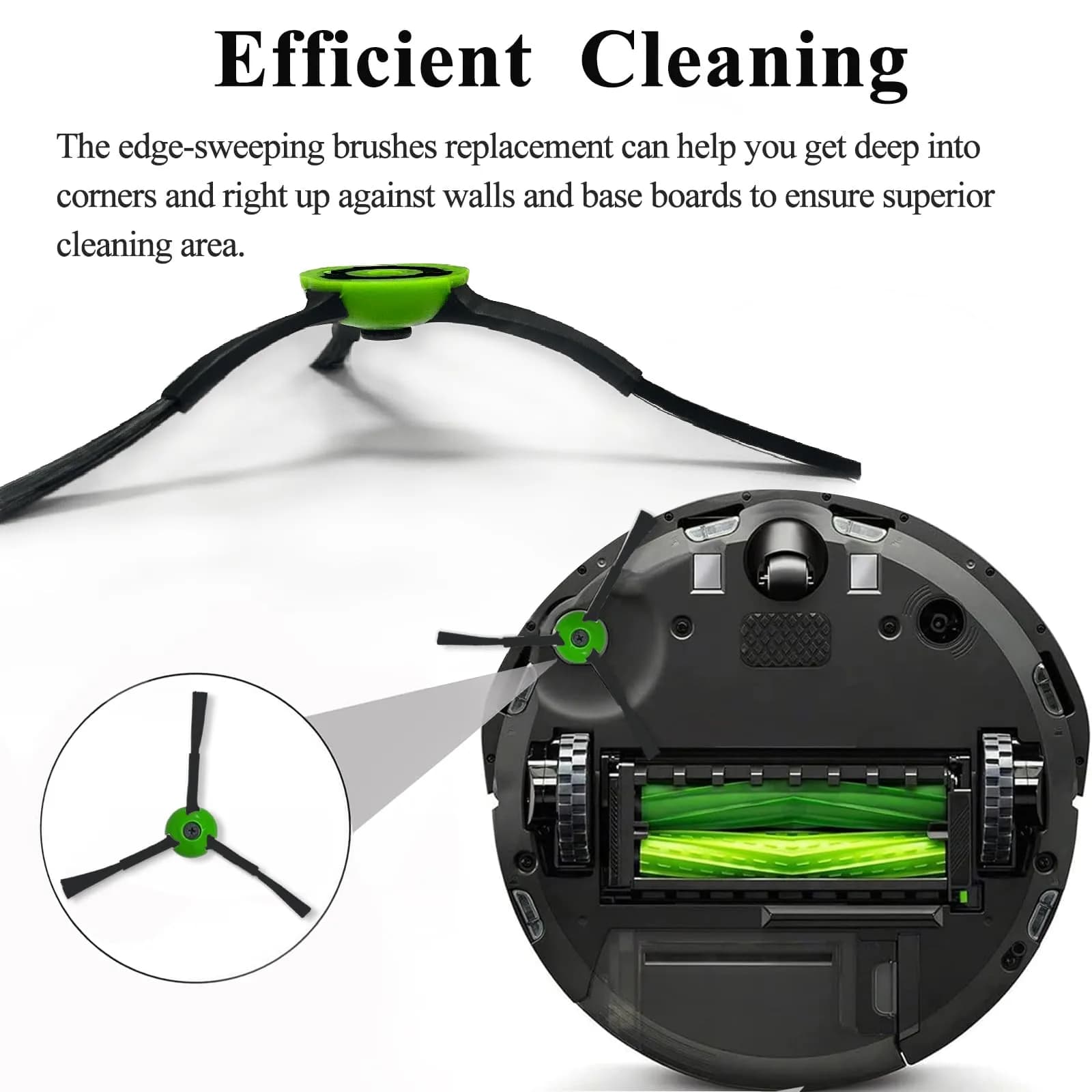 Soniicmomo 6 Pack Replacement Side Brushes for iRobot Roomba i, j, e Series | Green - view 5