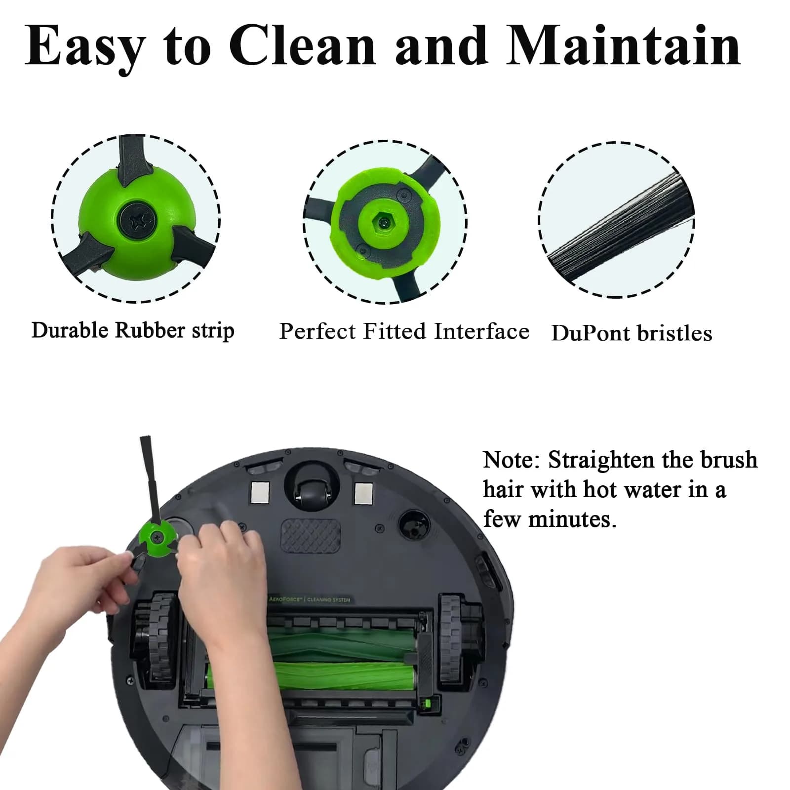 Soniicmomo 6 Pack Replacement Side Brushes for iRobot Roomba i, j, e Series | Green - view 4