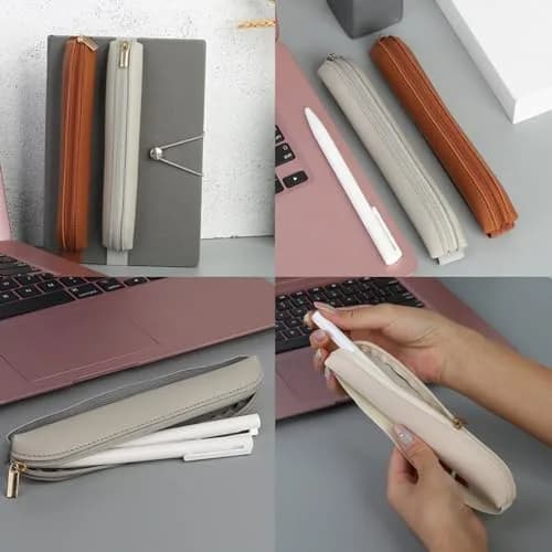 Aswewamt 5 Pcs Elastic Notebook Band Holders PU Leather Adjustable Pen Zipper Sleeve Pouch for Notebook Planners Binders Books | Multifunctional, Portable, PU Leather thumbnail 3
