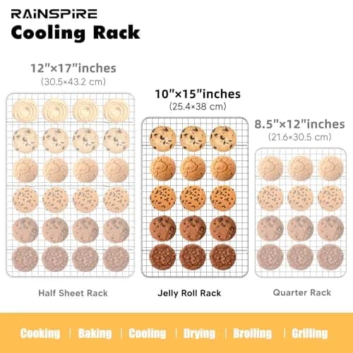 Rainspire 304 Stainless Steel Cooling Rack 10"x15" (25.6cm x 37.4cm) | Heavy Duty Oven Safe Wire Rack for Baking, Broiling, Roasting thumbnail 2
