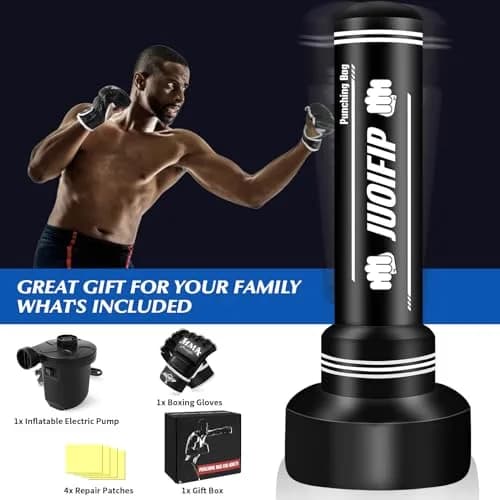 YORWHIN Freestanding Punching Bag 70" with Stand, Gloves & Pump | Heavy Duty Inflatable Boxing Bag for MMA Training thumbnail 7