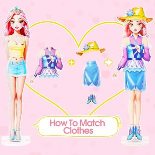 PainZieteg Magnetic Dress Up Dolls for Girls 4-10 | Creative Magnetic Princess Paper Doll Set thumbnail 5