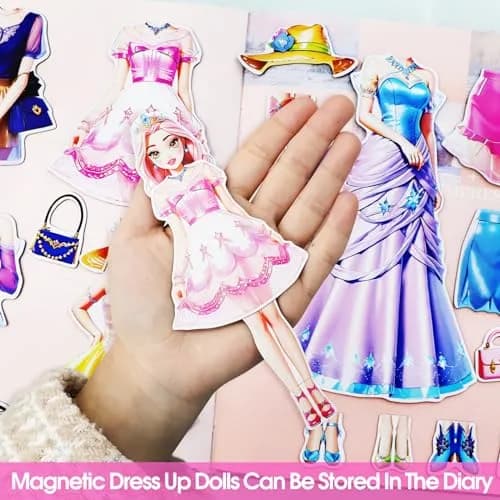 PainZieteg Magnetic Dress Up Dolls for Girls 4-10 | Creative Magnetic Princess Paper Doll Set thumbnail 6