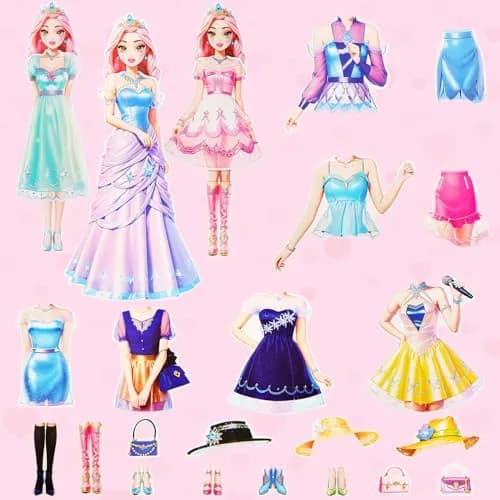 PainZieteg Magnetic Dress Up Dolls for Girls 4-10 | Creative Magnetic Princess Paper Doll Set thumbnail 7