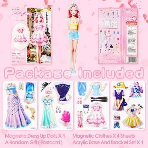 PainZieteg Magnetic Dress Up Dolls for Girls 4-10 | Creative Magnetic Princess Paper Doll Set thumbnail 3