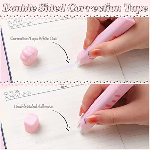Kogcmeetl Pink 9 Pcs Cute Cat Paw Stationery Set | Retractable Eraser & Correction Tape thumbnail 4