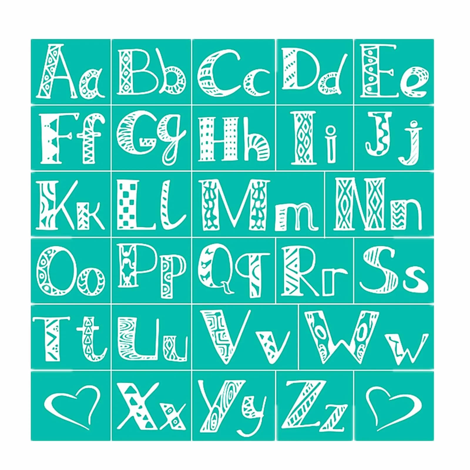 JAJADO Reusable Silk Screen Transfers Letter Symbol Alphabet DIY Stencils 8.5x11 inch | Adhesive Mesh for Painting & Craft — 8.5x8.5 inch 1 Pc Letter