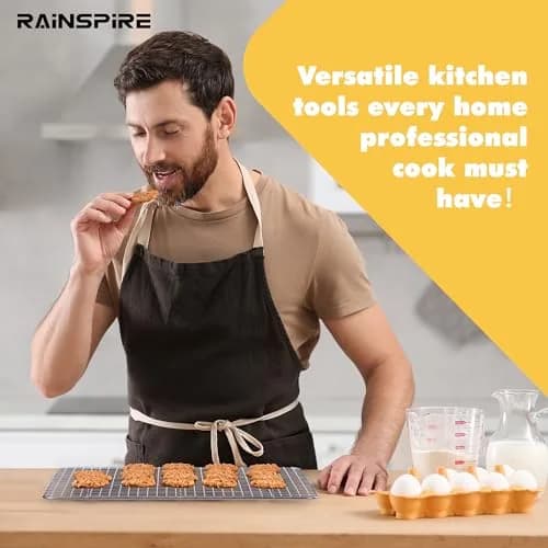 Rainspire Stainless Steel Cooling Rack 12"x17" (30cm x 43cm) | Oven Safe, Dishwasher Safe, Rust-Resistant thumbnail 7
