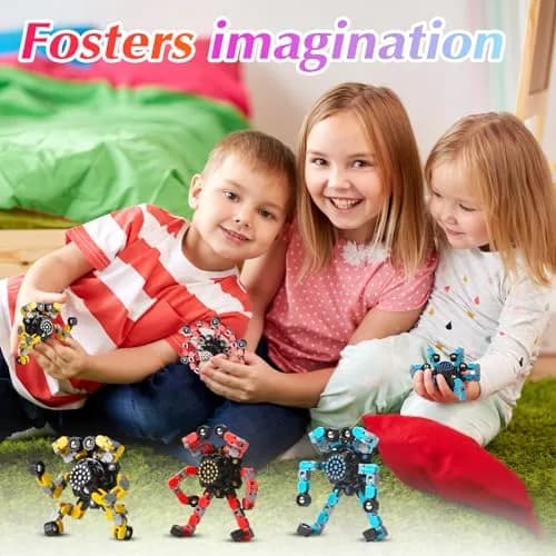 Gokeey Transformable Fidget Spinners 3 Pcs | Stress Relief Sensory Toys for Kids and Adults thumbnail 4