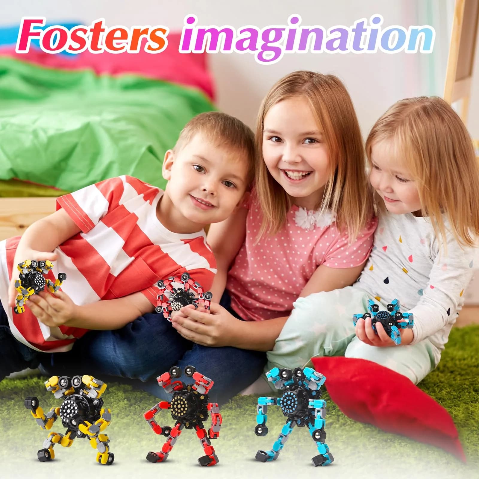 Gokeey Transformable Fidget Spinners 3 Pcs | Stress Relief Sensory Toys for Kids and Adults - view 4