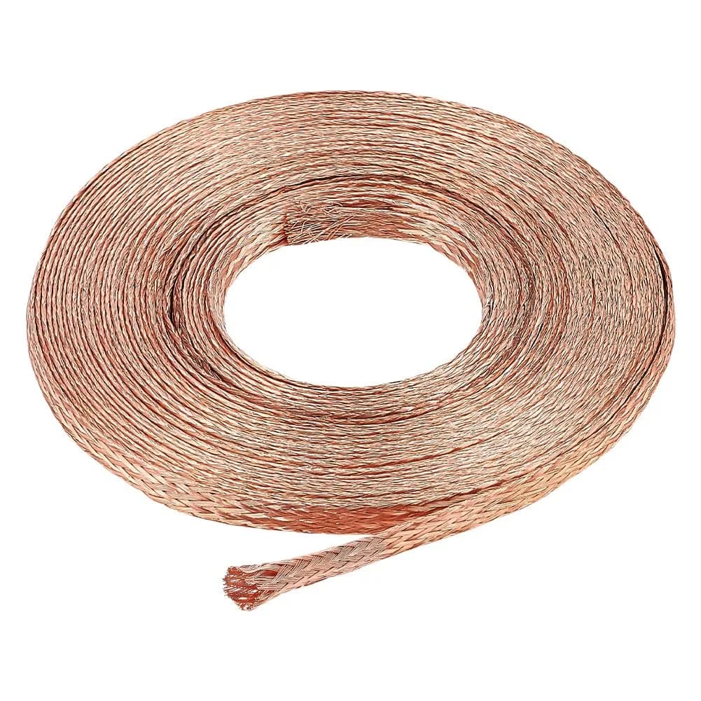 BENECREAT 6mm Copper Braided Wire 8.75 Yards (25.4 mm / 1mm Thick) | Ground Strap for Noise Reduction