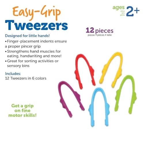 Learning Resources Easy-Grip Tweezers | Develop Fine Motor Skills for Toddlers 2+ | Durable Plastic, 12 Colors thumbnail 6