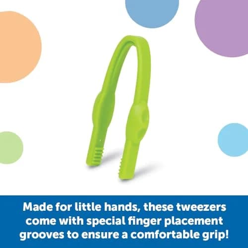 Learning Resources Easy-Grip Tweezers | Develop Fine Motor Skills for Toddlers 2+ | Durable Plastic, 12 Colors thumbnail 3
