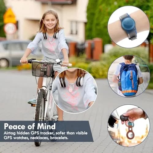 zonsiton Hidden Airtag Holder for Kids 2 Pack Silicone Case with Safety Pins | GPS Tracker Case for Backpacks thumbnail 4