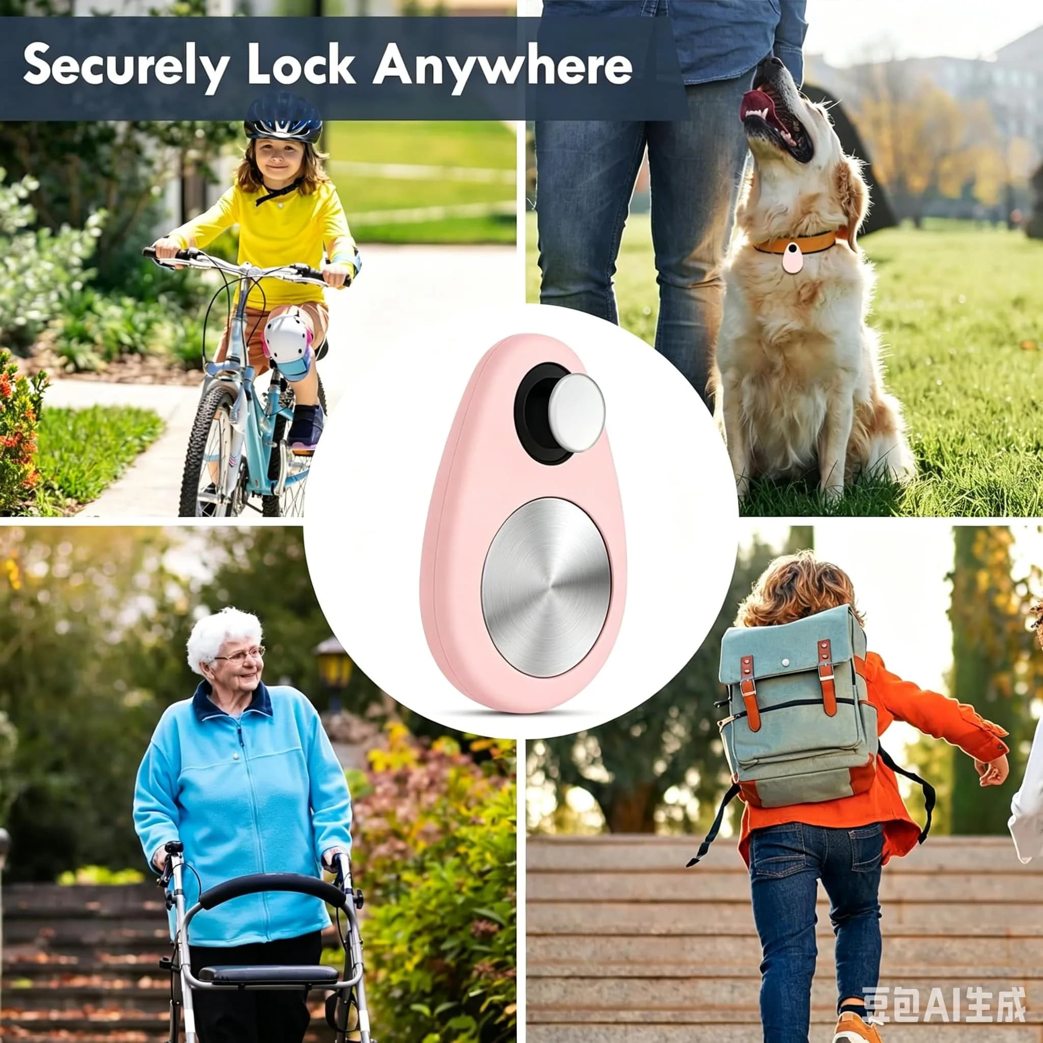 zonsiton Hidden Airtag Holder for Kids 2 Pack Silicone Case with Safety Pins | GPS Tracker Case for Backpacks - view 6