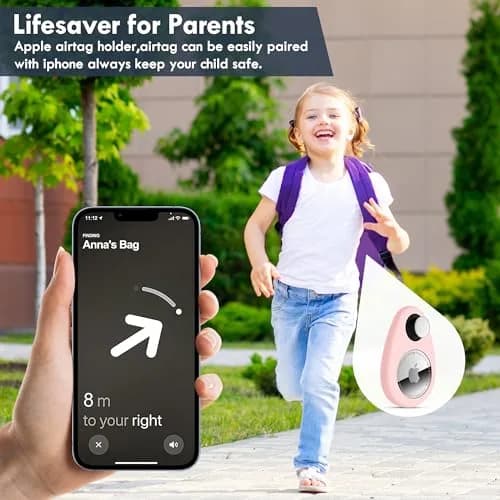 zonsiton Hidden Airtag Holder for Kids 2 Pack Silicone Case with Safety Pins | GPS Tracker Case for Backpacks thumbnail 3