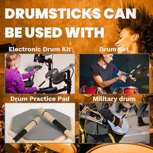 LALAOKS 2Pair Drumsticks Bamboo Punk for Jazz Folk Music | Durable & Eco-Friendly (70-120 chars) thumbnail 6