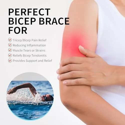 FEATOL Bicep Tendonitis Brace Upper Arm Compression Sleeve Support Bands | All-Day Comfort & Pain Relief thumbnail 3