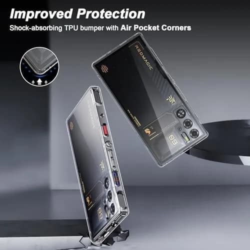 Cresee Crystal Clear Case for Red Magic 9 Pro/9S Pro 6.8" | Shockproof TPU Bumper, Hybrid PC Back thumbnail 5
