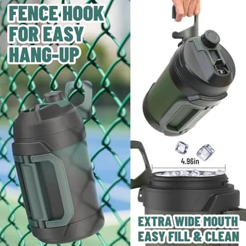 Zukro 1 Gallon Insulated Stainless Steel Water Jug 3.79L (128oz) | Keeps Cold 48 Hrs, Triple Wall Vacuum Insulation thumbnail 5