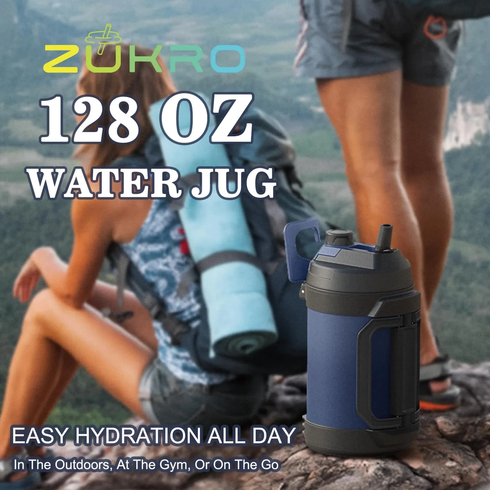 Zukro 1 Gallon Insulated Stainless Steel Water Jug 3.79L (128oz) | Keeps Cold 48 Hrs, Triple Wall Vacuum Insulation - view 9