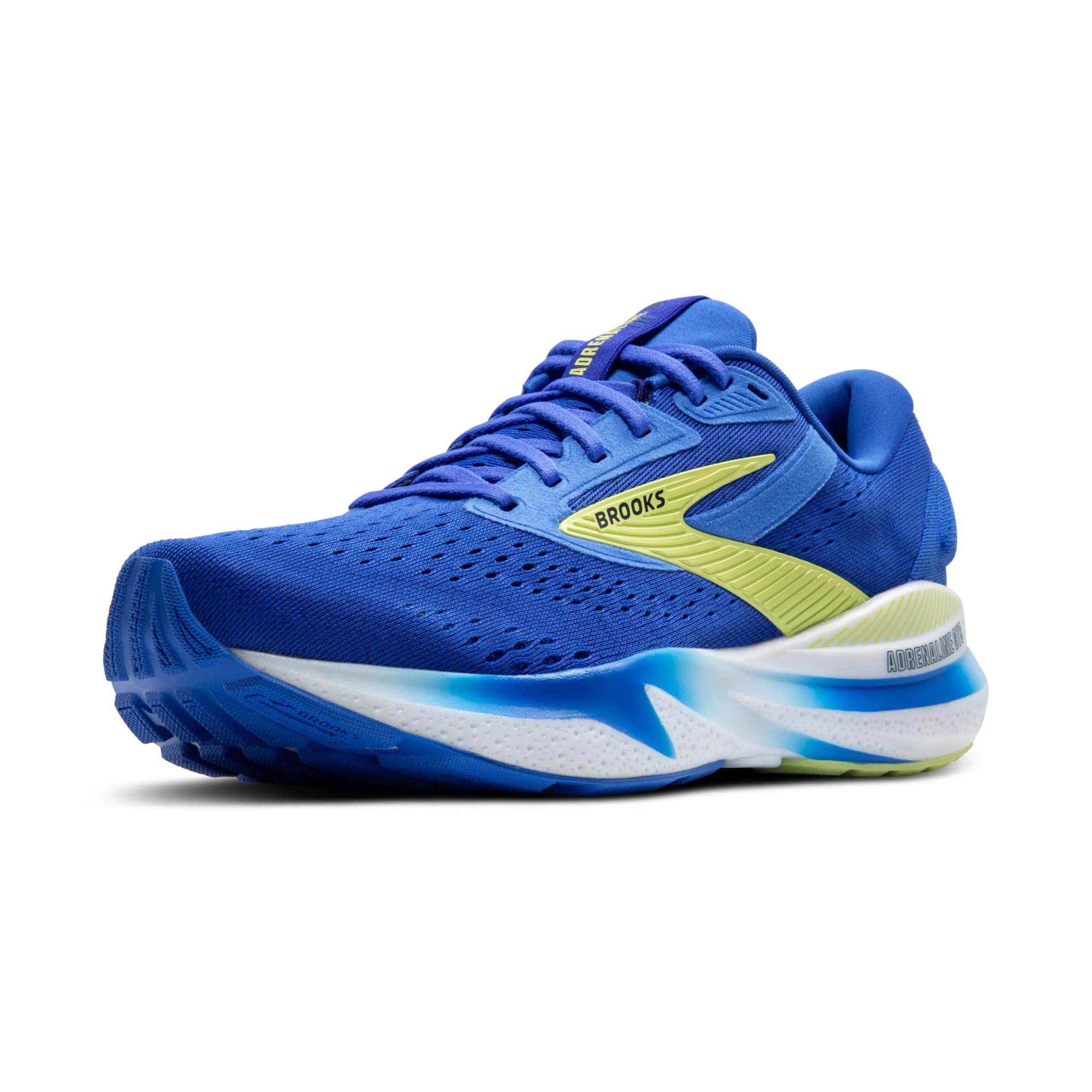 Brooks Men’s Adrenaline GTS 24 Supportive Running Shoe - Cobalt/Neo Yellow/Peacoat - 10 Medium | Lightweight Support with Nitrogen-Infused Cushioning