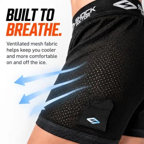 Shock Doctor Women's Core Loose Hockey Shorts with Pelvic Protector | Ventilated, Supportive & Comfortable for Adult Women thumbnail 4