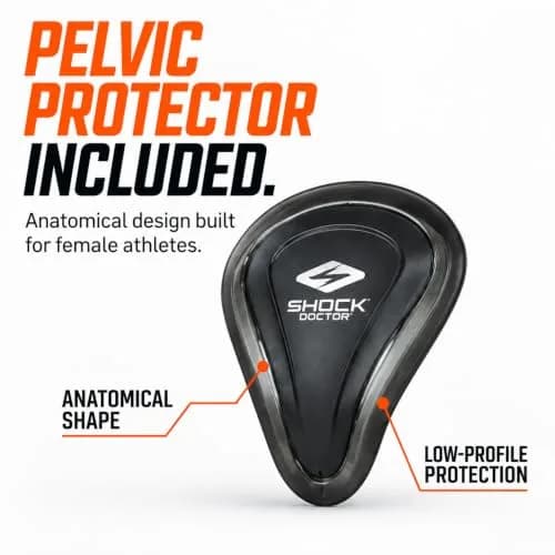 Shock Doctor Women's Core Loose Hockey Shorts with Pelvic Protector | Ventilated, Supportive & Comfortable for Adult Women thumbnail 2