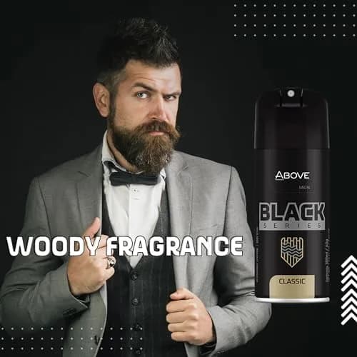 ABOVE Black Series Body Spray, Classic, 4 pcs | Woody Fragrance, Long-Lasting Dry Spray thumbnail 5