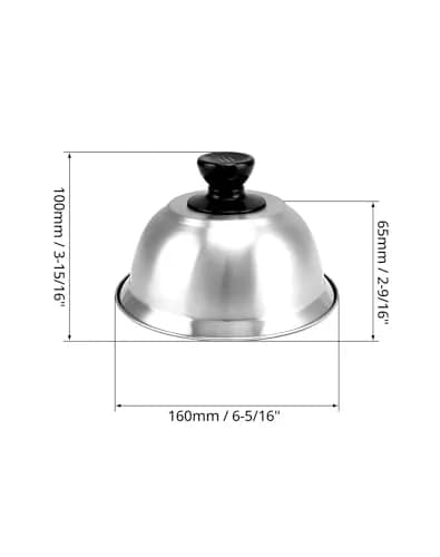 QWORK 6" Burger Covers Small Cheese Melting Dome | Stainless Steel Food Cover for Burger & Steak thumbnail 6