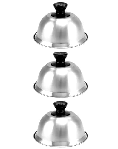 QWORK 6" Burger Covers Small Cheese Melting Dome | Stainless Steel Food Cover for Burger & Steak thumbnail 8