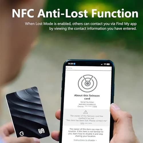 SEINXON Wallet Tracker (iOS Only) IP68 Thin Item Finder Card | Bluetooth Locator with Apple Find My & Wireless Charging thumbnail 7