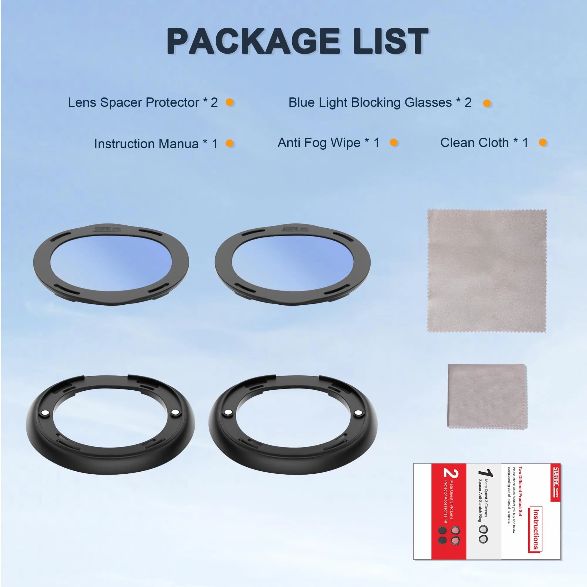 STARTRC GAMES Blue Light Blocking Glasses Spacer Kit for Meta Quest 3 | Anti-Fog & Anti-Scratch - view 7